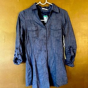 NEW- Papaya- Buttoned, Denim Style Cotton Shirt- M